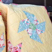 Load image into Gallery viewer, Quilt Kit, Butter Yellow TWIRL PINWHEELS featuring Cheeky Fabric by Urban Chiks