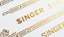 Load image into Gallery viewer, Decals, Gold Celtic Knot Style for the Singer Featherweight 221, 221K Sewing Machine 1933-1937