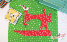 Load image into Gallery viewer, Mini Quilt BLOCK Kit, Farm Girl Vintage Featherweight 1-Block Wallhanging - Flock of Singers Pattern & Diecuts