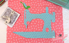 Load image into Gallery viewer, Mini Quilt BLOCK Kit, Farm Girl Vintage Featherweight 1-Block Wallhanging - Flock of Singers Pattern & Diecuts