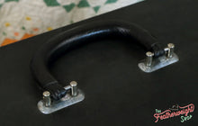 Load image into Gallery viewer, Case Handle, Black Leather with Pins