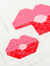 Load image into Gallery viewer, Pattern, Sweet Kiss Valentine Quilt Block by Ellis & Higgs (digital download)