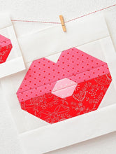 Load image into Gallery viewer, Pattern, Sweet Kiss Valentine Quilt Block by Ellis & Higgs (digital download)