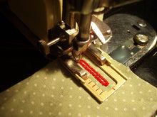 Load image into Gallery viewer, UK Cream Buttonholer Attachment, Vintage Singer