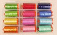 Load image into Gallery viewer, Aurifil Thread 50wt Cotton, 12 Color SET - Lori Holt Happy Colors
