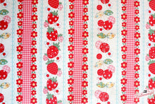 Load image into Gallery viewer, Fabric, Strawberry Fruit Stripe &amp; Wreath, 30's Collection - FAT QUARTER BUNDLE
