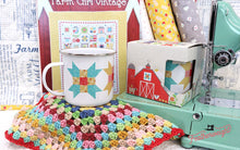 Load image into Gallery viewer, Mug, Farm Girl Vintage Nine-Patch Enamel Tin Mug by Lori Holt of Bee in my Bonnet
