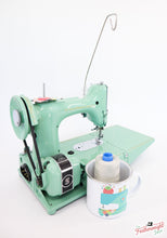 Load image into Gallery viewer, Mug, Vintage Happy 2 Sewing Machine Enamel Tin Mug by Lori Holt of Bee in my Bonnet
